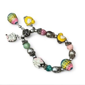 Vintage Colorful Easter Charm Bracelet